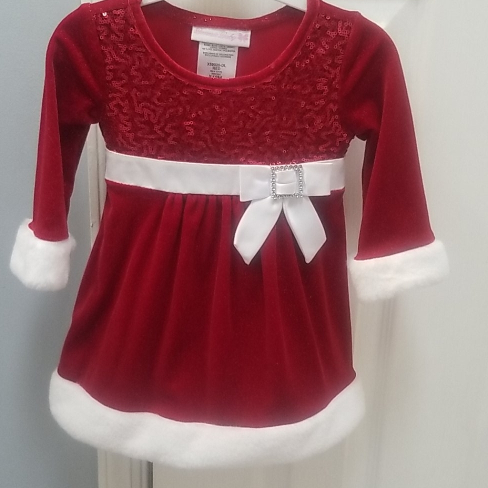 12mo Santa Bonnie Baby Christmas Dress